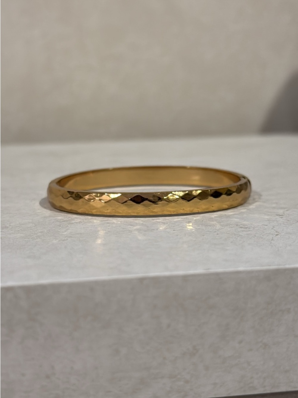 Elegant Faceted Gold Bangle Bracelet